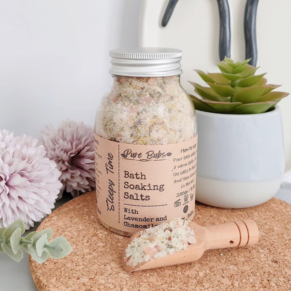 Lavender Bath Salts, Relaxing Foot Soak, Organic Skin Care, Soaking Salts