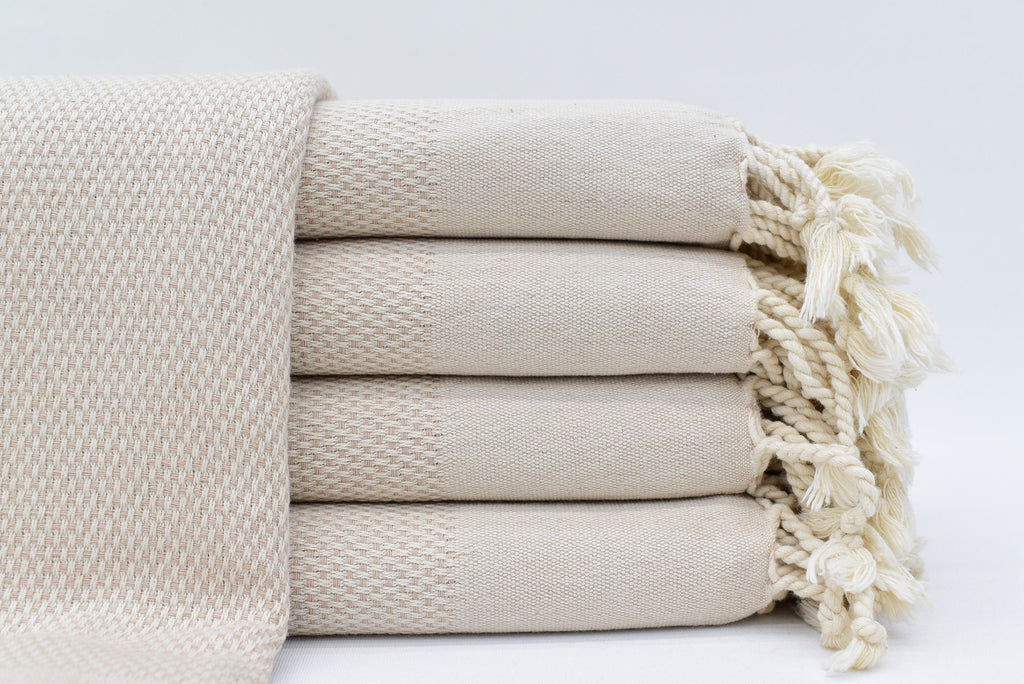 Luxurious Beige Turkish Towel 40X66 - Organic Cotton Bath Towel for Beach, Spa, Sauna, Home Decor - Lightweight Decorative Gift Towel