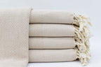 Luxurious Beige Turkish Towel 40X66 - Organic Cotton Bath Towel for Beach, Spa, Sauna, Home Decor - Lightweight Decorative Gift Towel