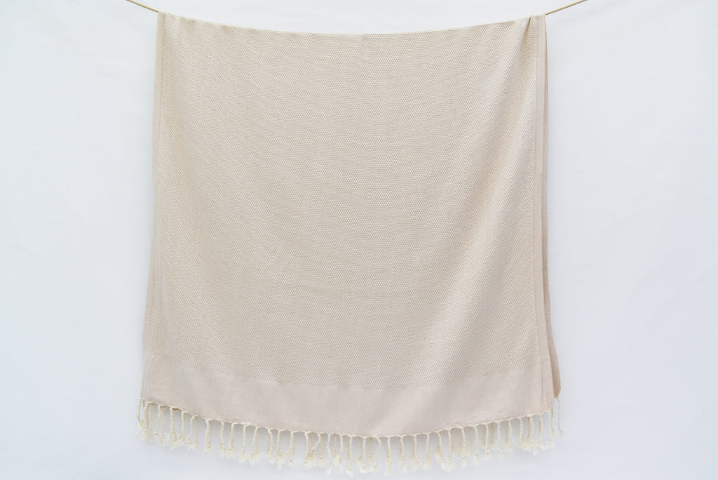 Luxurious Beige Turkish Towel 40X66 - Organic Cotton Bath Towel for Beach, Spa, Sauna, Home Decor - Lightweight Decorative Gift Towel
