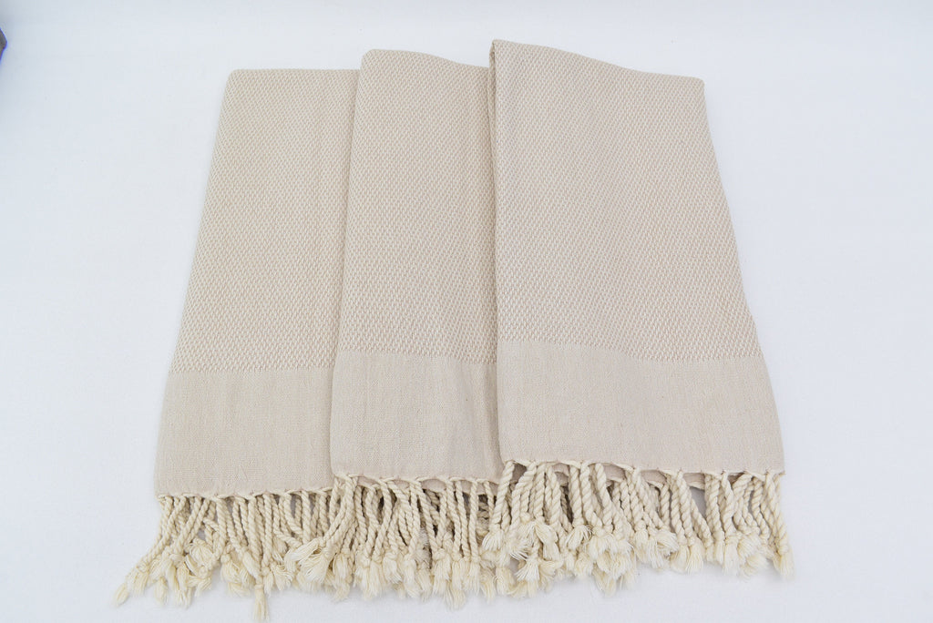 Luxurious Beige Turkish Towel 40X66 - Organic Cotton Bath Towel for Beach, Spa, Sauna, Home Decor - Lightweight Decorative Gift Towel
