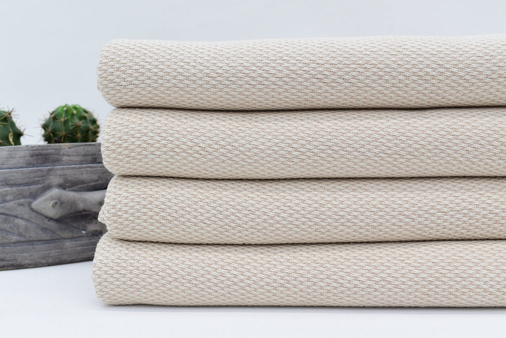 Luxurious Beige Turkish Towel 40X66 - Organic Cotton Bath Towel for Beach, Spa, Sauna, Home Decor - Lightweight Decorative Gift Towel