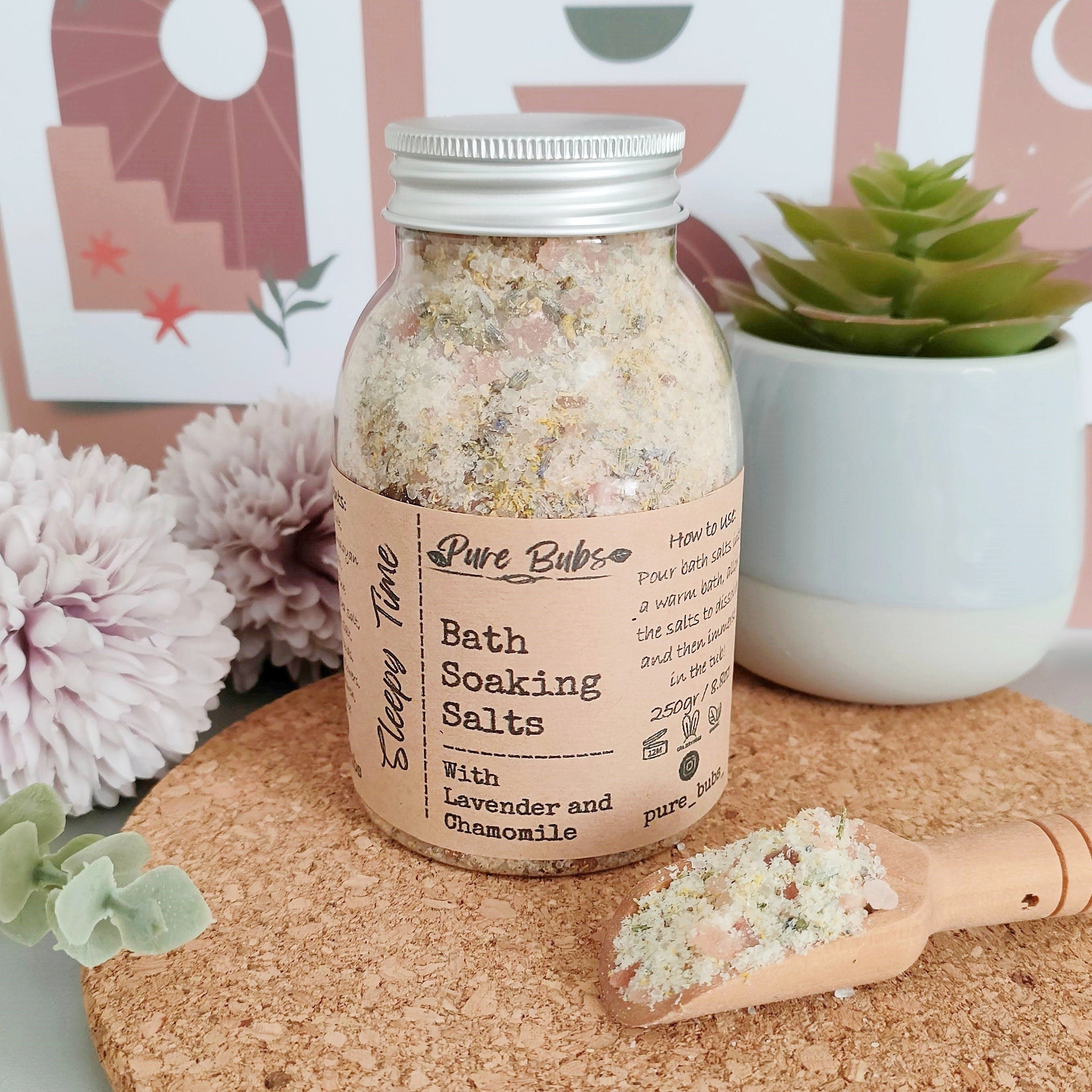 Lavender Bath Salts, Relaxing Foot Soak, Organic Skin Care, Soaking Salts