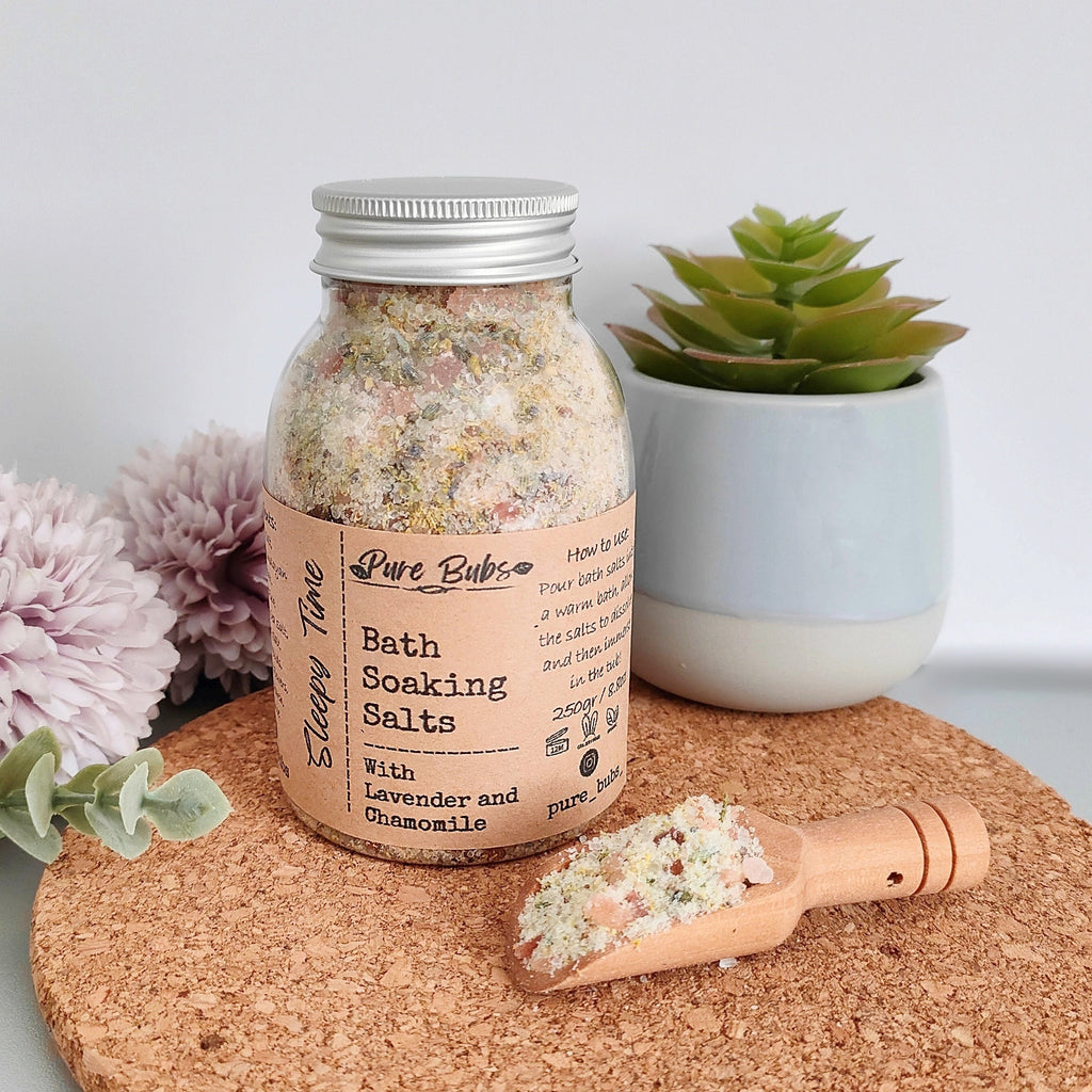 Lavender Bath Salts, Relaxing Foot Soak, Organic Skin Care, Soaking Salts