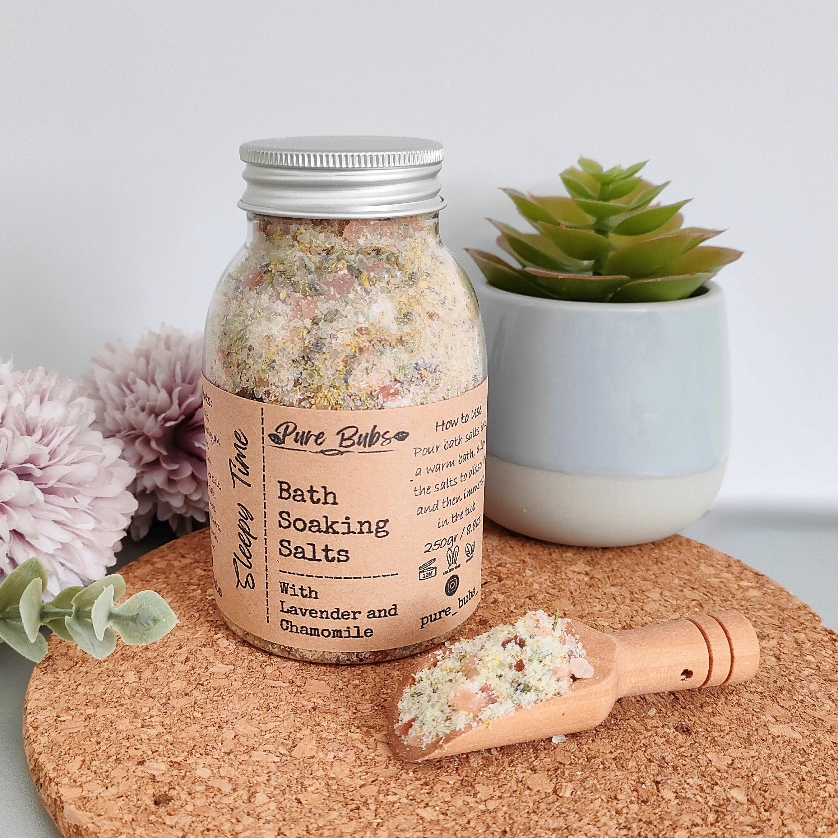 Lavender Bath Salts, Relaxing Foot Soak, Organic Skin Care, Soaking Salts