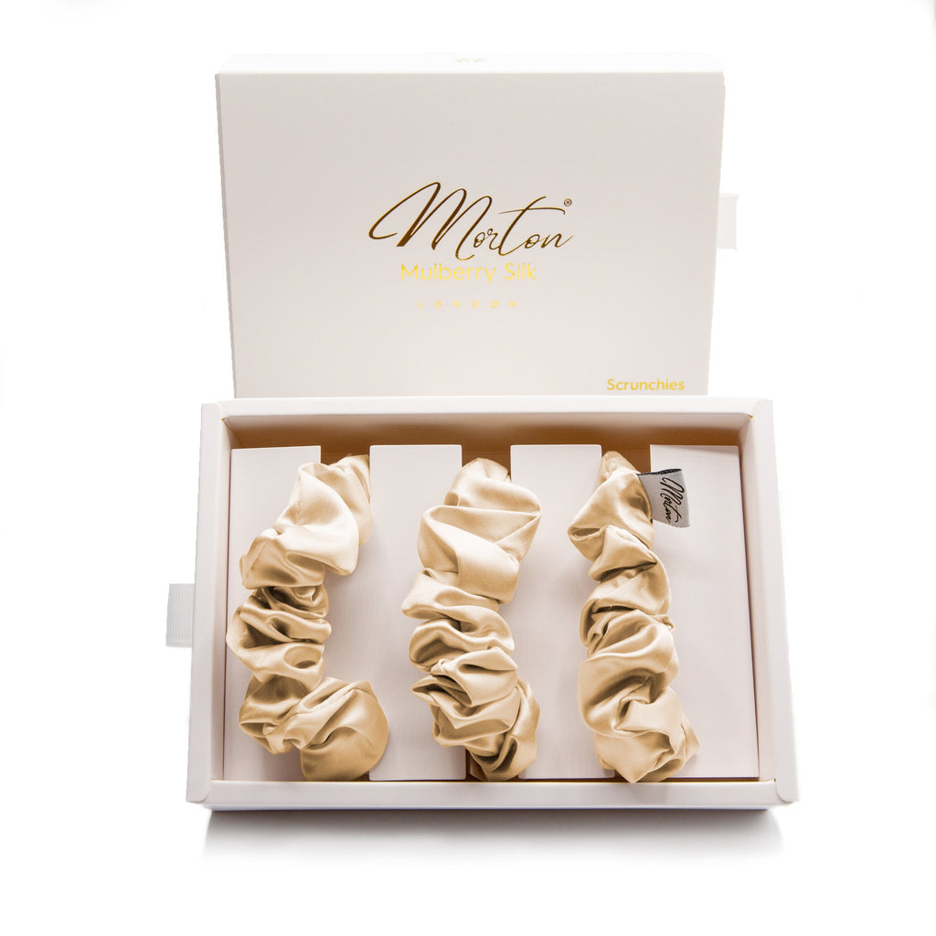 Mulberry Silk Scrunchies Set - Premium Grade 6A Hair Ties