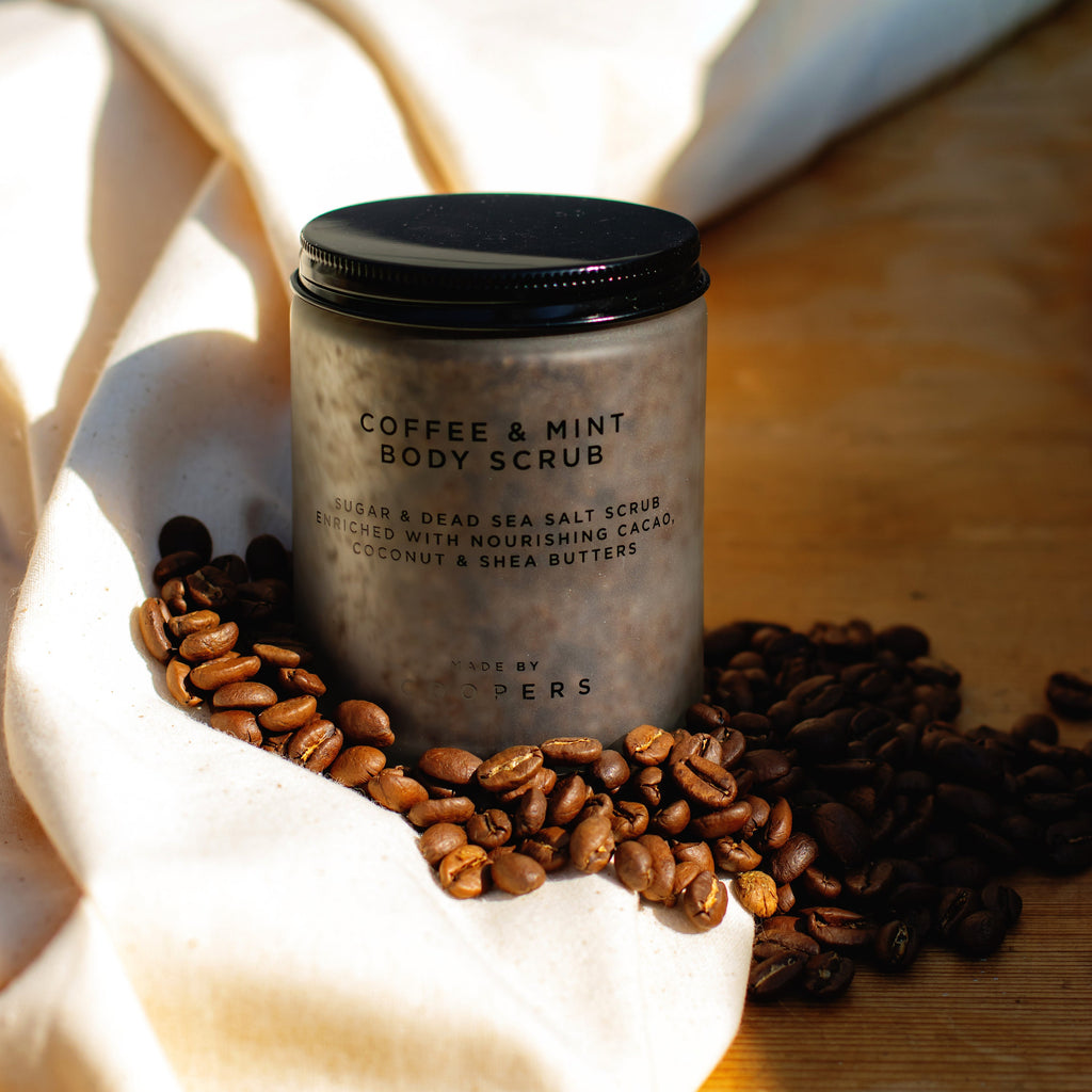 Organic Coffee Mint Body Scrub: Cacao, Shea & Coconut Butter (250G)